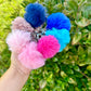 Pom Pom Keychain - Boho Style Accessory - Colorful Fluffy Bag Charm - Unique Gift for Anyone