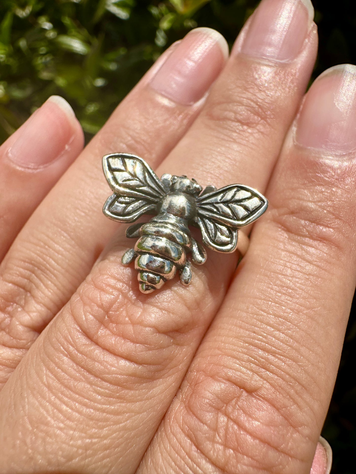 Sterling Silver Bee Ring Size 6.5 - Nature-Inspired Jewelry - Elegant Boho Style Statement Ring - Unique Gift for Her