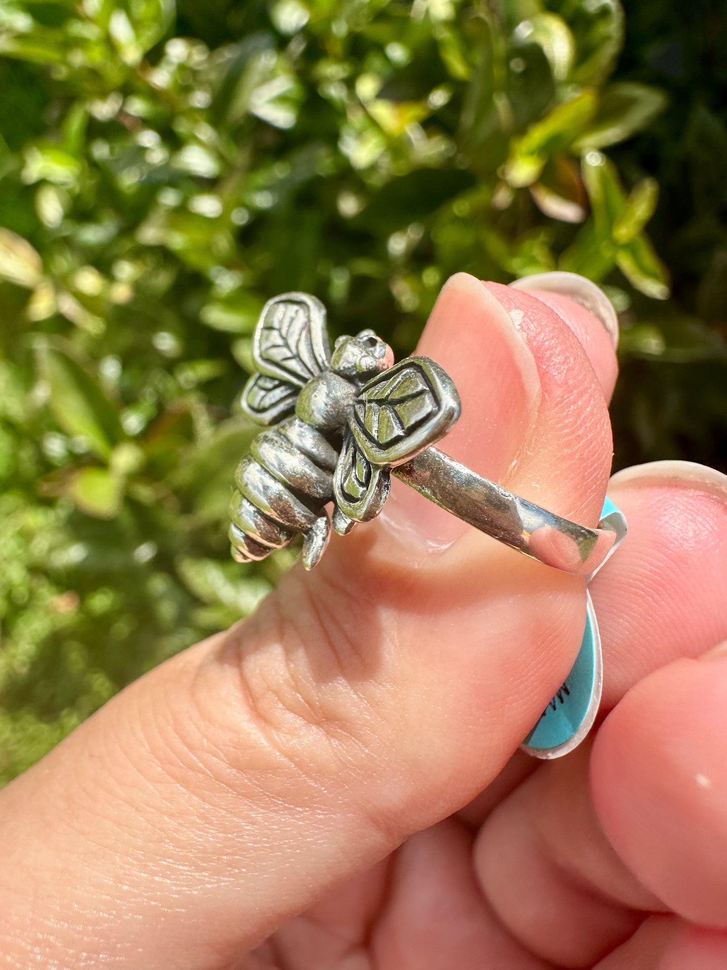 Sterling Silver Bee Ring Size 6.5 - Nature-Inspired Jewelry - Elegant Boho Style Statement Ring - Unique Gift for Her