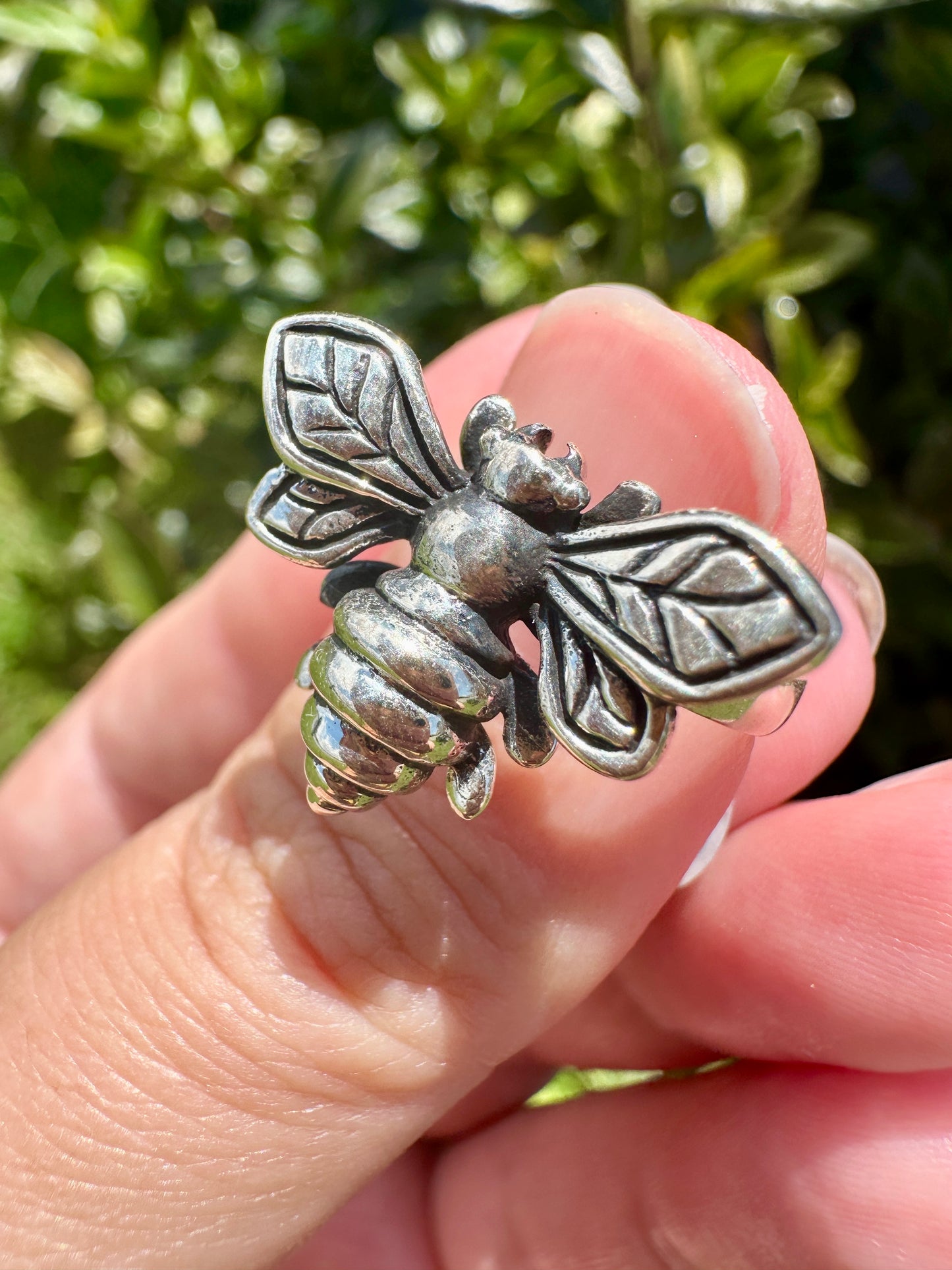 Sterling Silver Bee Ring Size 6.5 - Nature-Inspired Jewelry - Elegant Boho Style Statement Ring - Unique Gift for Her