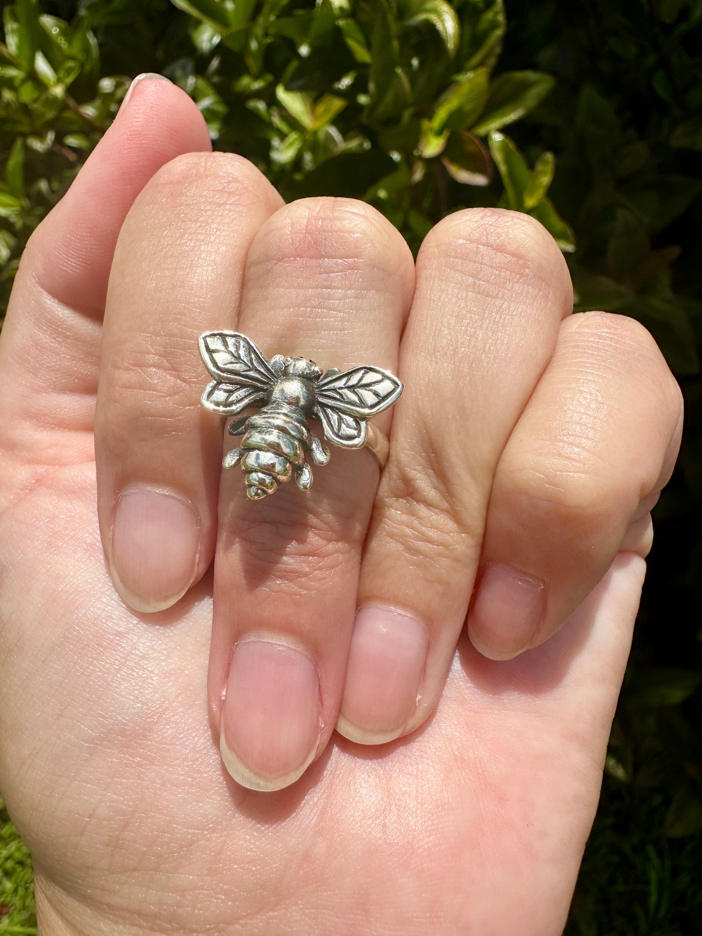 Sterling Silver Bee Ring Size 6.5 - Nature-Inspired Jewelry - Elegant Boho Style Statement Ring - Unique Gift for Her