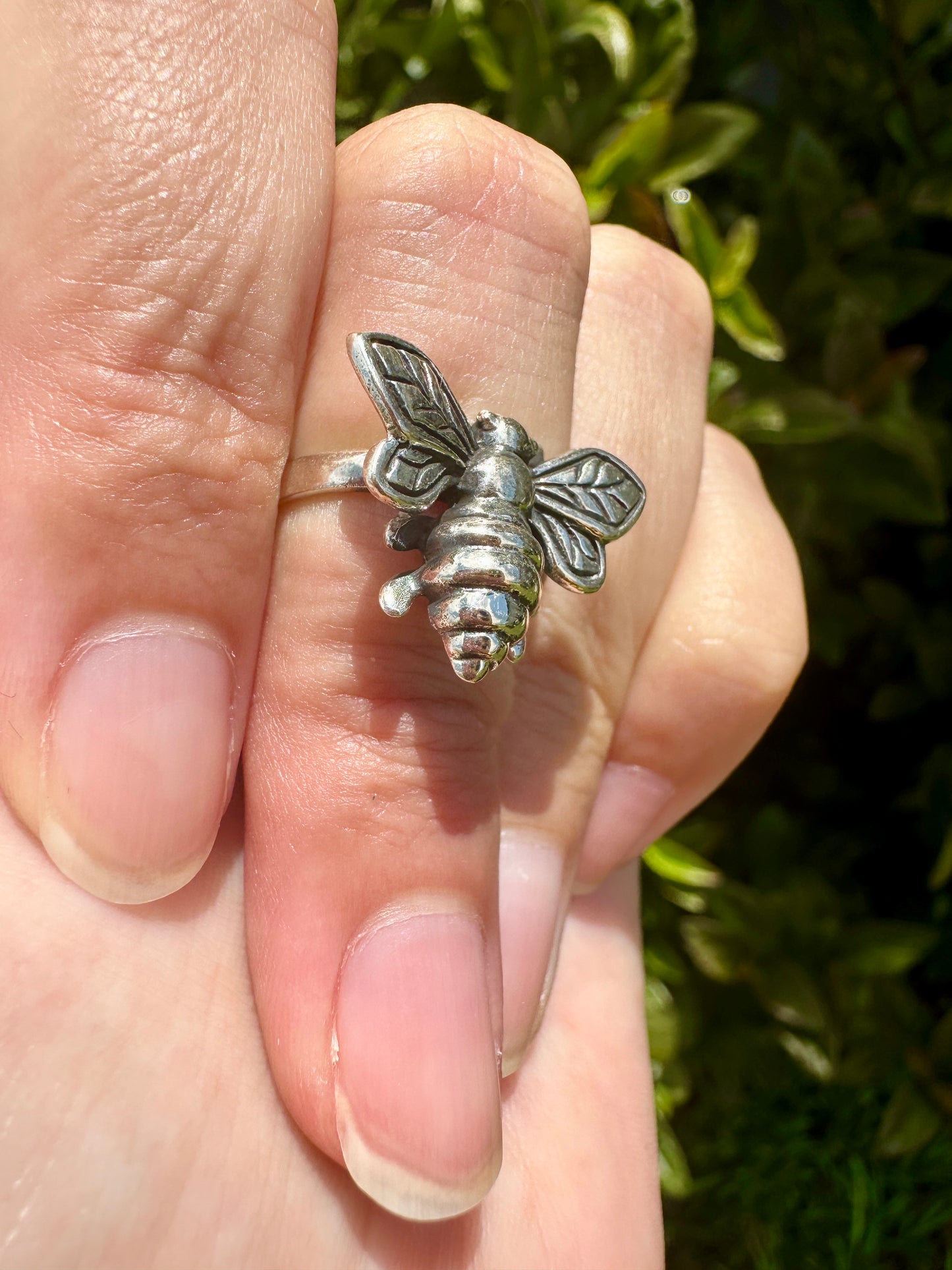 Sterling Silver Bee Ring Size 6.5 - Nature-Inspired Jewelry - Elegant Boho Style Statement Ring - Unique Gift for Her