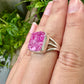 Cobaltoan Calcite Sterling Silver Ring Size 9.25 - Vibrant Pink Gemstone Jewelry for Love and Healing, Elegant Accessory