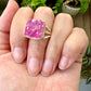 Cobaltoan Calcite Sterling Silver Ring Size 9.25 - Vibrant Pink Gemstone Jewelry for Love and Healing, Elegant Accessory