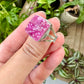 Cobaltoan Calcite Sterling Silver Ring Size 9.25 - Vibrant Pink Gemstone Jewelry for Love and Healing, Elegant Accessory