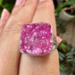 Cobaltoan Calcite Sterling Silver Ring Size 9.25 - Vibrant Pink Gemstone Jewelry for Love and Healing, Elegant Accessory