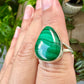 Malachite Ring Size 7.25 in Sterling Silver - Embrace the Vibrant Beauty and Healing Energy of Malachite