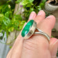 Malachite Ring Size 7.25 in Sterling Silver - Embrace the Vibrant Beauty and Healing Energy of Malachite