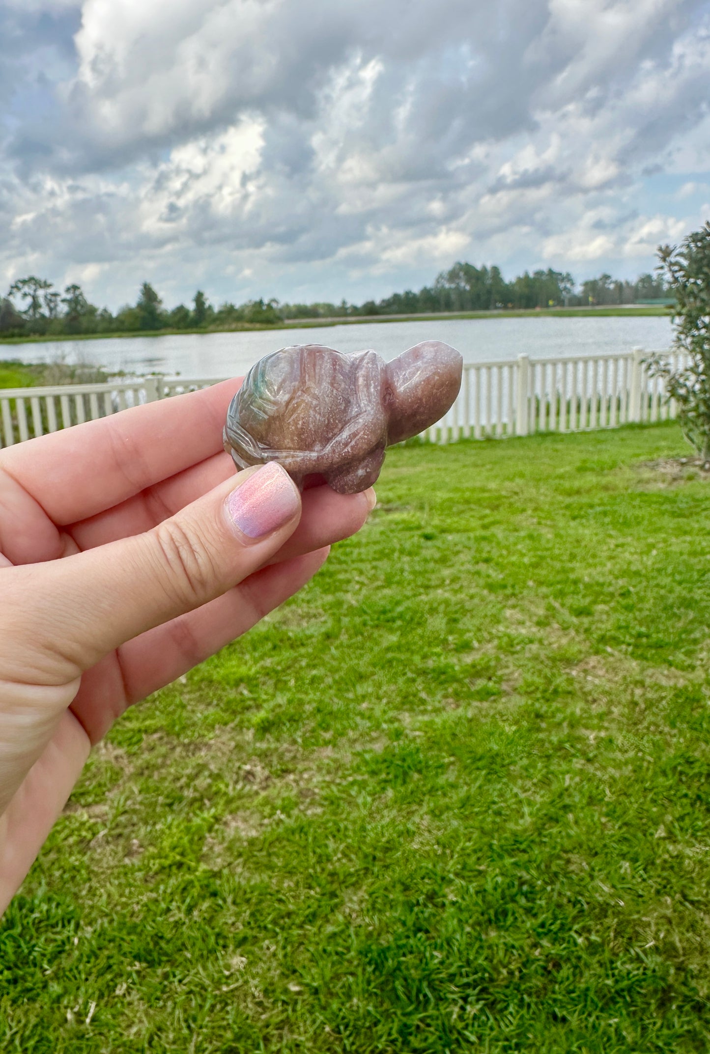 Ocean Jasper Turtle Sculpture: Unique Handcrafted Gemstone Turtle, Perfect Home Decor and Gift Idea, Radiating Calming Energy