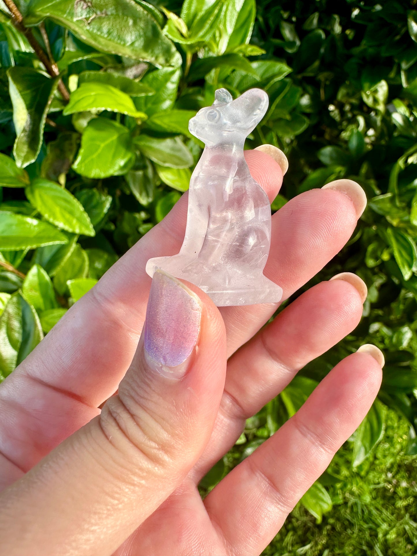 Rose Quartz Sphinx Cat Carving: Enchanting Handcrafted Figurine, Symbolizing Love and Serenity, Perfect for Healing and Home Decor