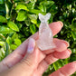 Rose Quartz Sphinx Cat Carving: Enchanting Handcrafted Figurine, Symbolizing Love and Serenity, Perfect for Healing and Home Decor