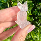 Rose Quartz Sphinx Cat Carving: Enchanting Handcrafted Figurine, Symbolizing Love and Serenity, Perfect for Healing and Home Decor