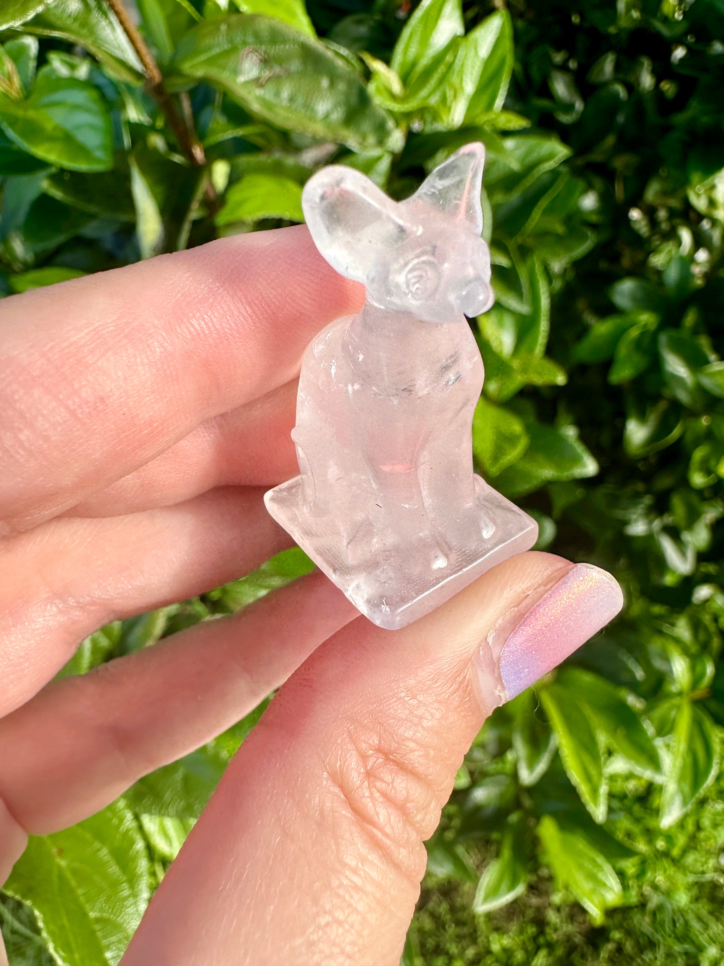 Rose Quartz Sphinx Cat Carving: Enchanting Handcrafted Figurine, Symbolizing Love and Serenity, Perfect for Healing and Home Decor