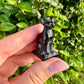 Black Obsidian Sphinx Cat Carving: Mystical Handmade Figurine, Protector of Energy and Guardian of Secrets, Ideal for Home and Spiritual Use