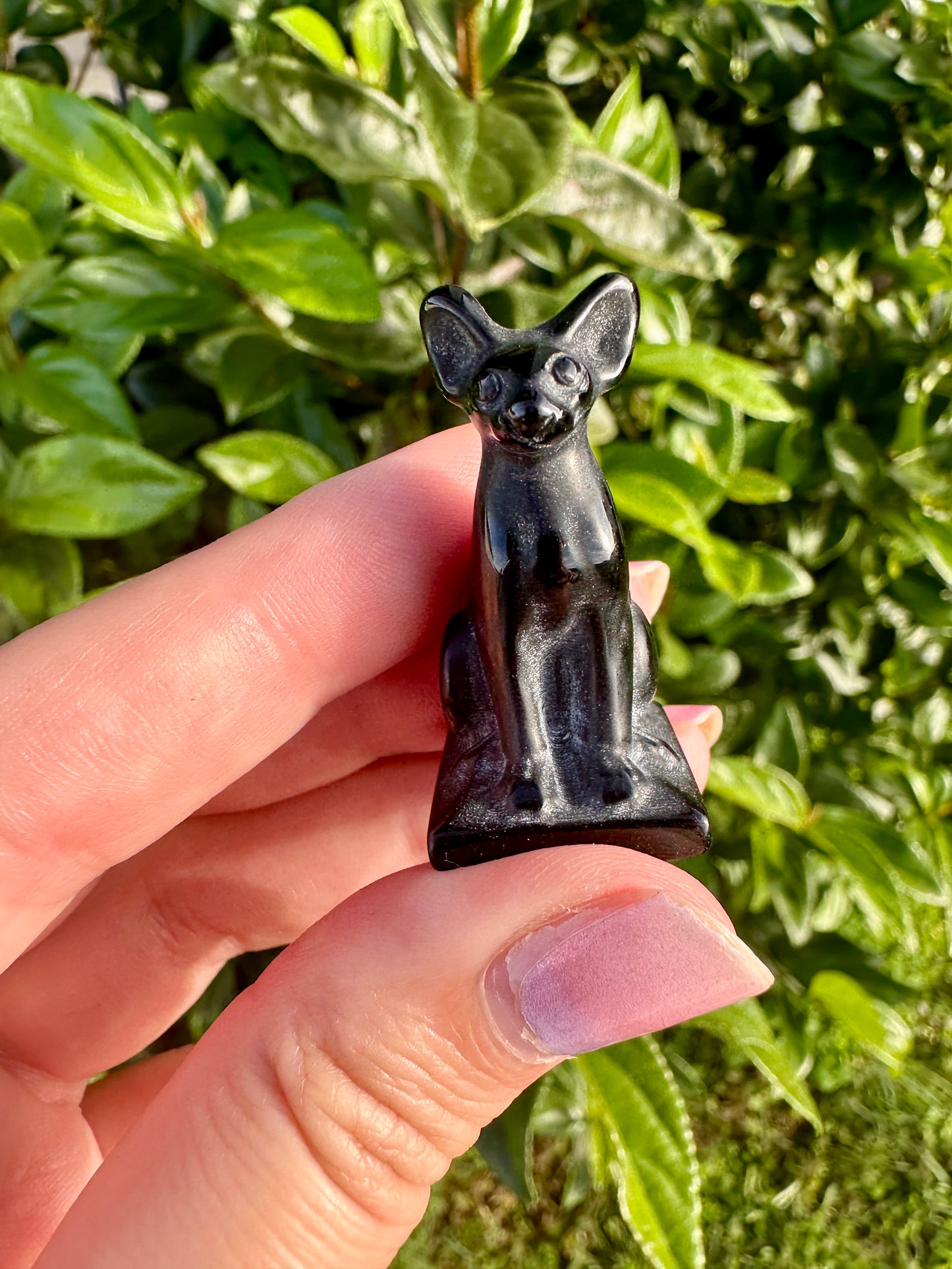 Black Obsidian Sphinx Cat Carving: Mystical Handmade Figurine, Protector of Energy and Guardian of Secrets, Ideal for Home and Spiritual Use