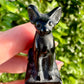 Black Obsidian Sphinx Cat Carving: Mystical Handmade Figurine, Protector of Energy and Guardian of Secrets, Ideal for Home and Spiritual Use