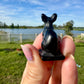 Black Obsidian Sphinx Cat Carving: Mystical Handmade Figurine, Protector of Energy and Guardian of Secrets, Ideal for Home and Spiritual Use