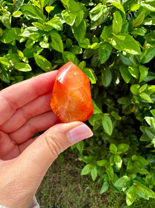 Handcrafted Carnelian Flame Sculpture - Unique Natural Stone Decor for Home and Office, Energizing and Inspiring Carnelian Artwork