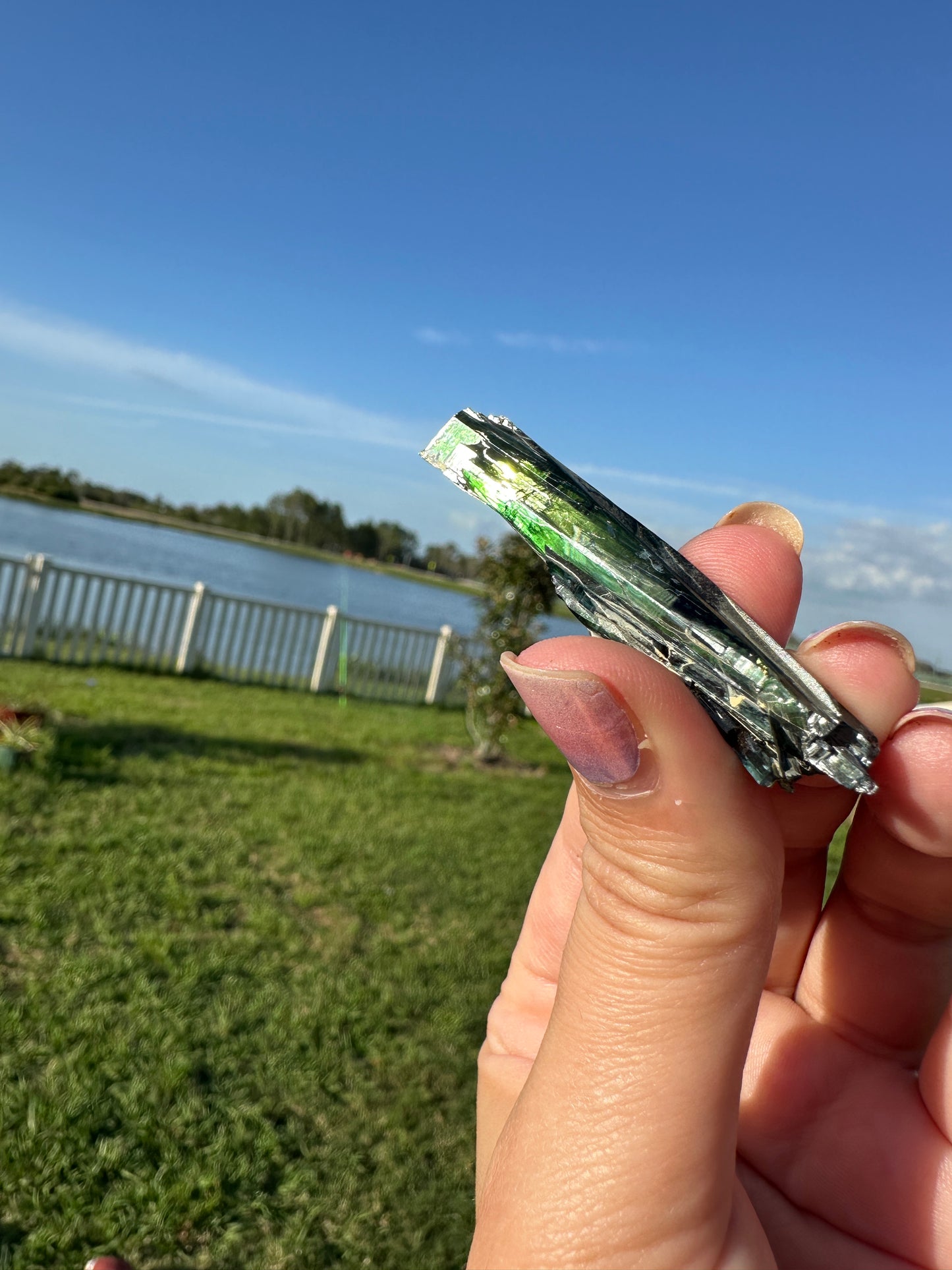 Rare Vivianite Specimen - Natural Crystal for Collectors, Healing Energy Mineral, Vibrant Blue Green Stone, Unique Geological Gift