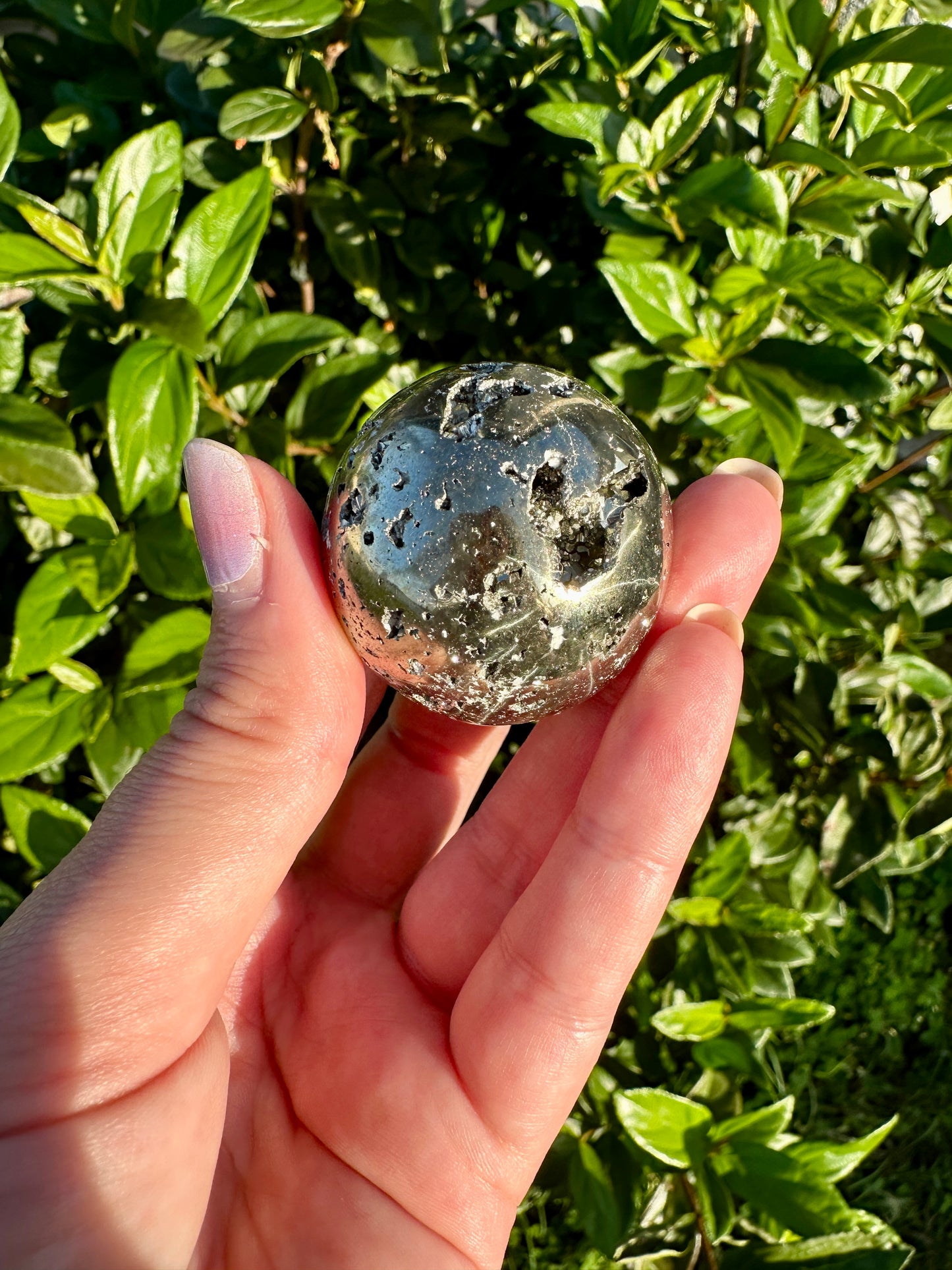 Stunning Pyrite Druzy Sphere - Luxurious Golden Crystal Ball, Perfect for Home Decor & Energy Healing, Ideal Gift for Crystal Enthusiasts