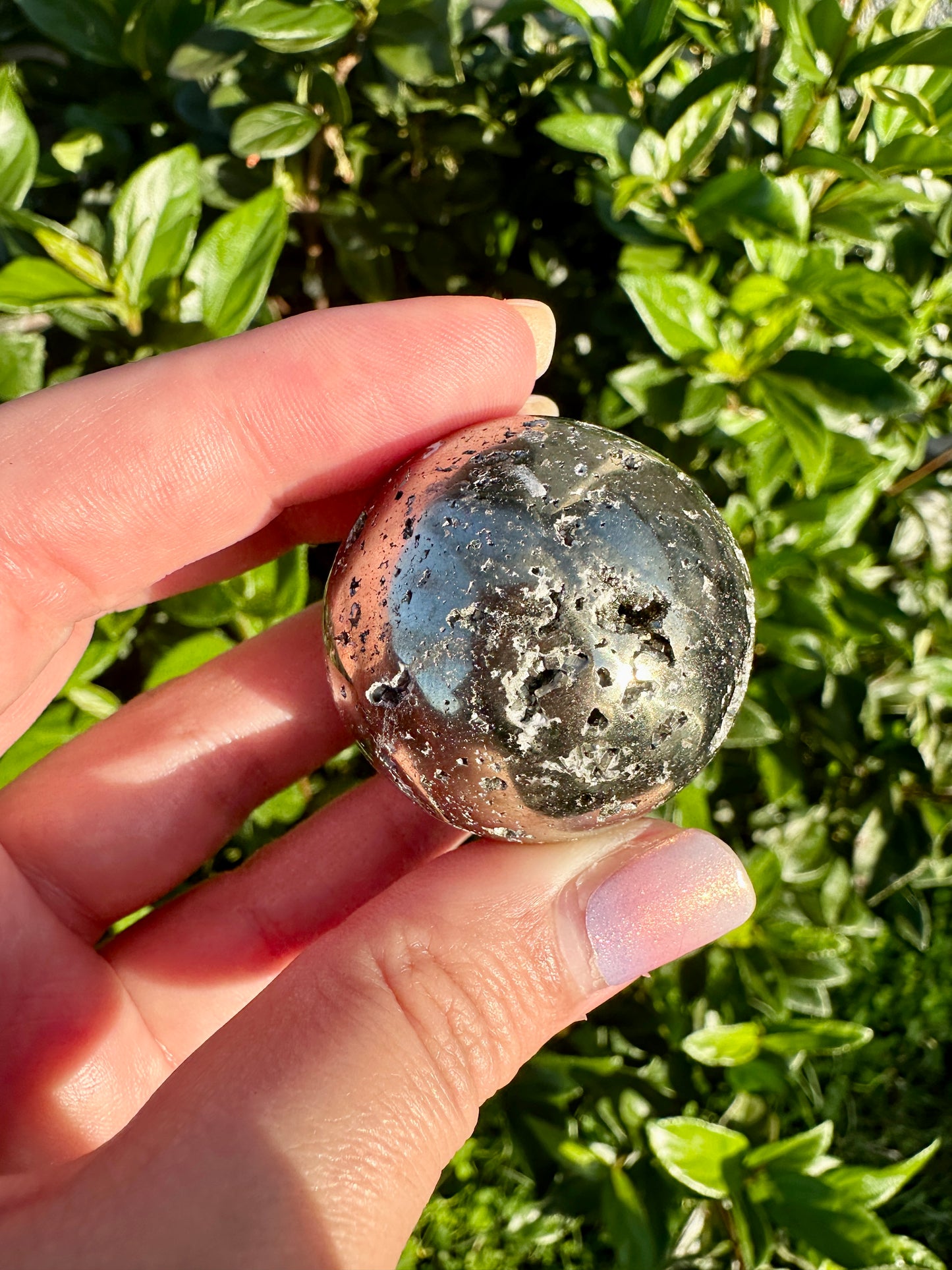 Stunning Pyrite Druzy Sphere - Luxurious Golden Crystal Ball, Perfect for Home Decor & Energy Healing, Ideal Gift for Crystal Enthusiasts