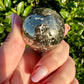 Stunning Pyrite Druzy Sphere - Luxurious Golden Crystal Ball, Perfect for Home Decor & Energy Healing, Ideal Gift for Crystal Enthusiasts