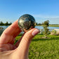 Stunning Pyrite Druzy Sphere - Luxurious Golden Crystal Ball, Perfect for Home Decor & Energy Healing, Ideal Gift for Crystal Enthusiasts