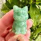 Exquisite Green Aventurine Cat Carving - Perfect for Healing, Home Decor, and Unique Gift Ideas, Embrace Nature-Inspired Elegance