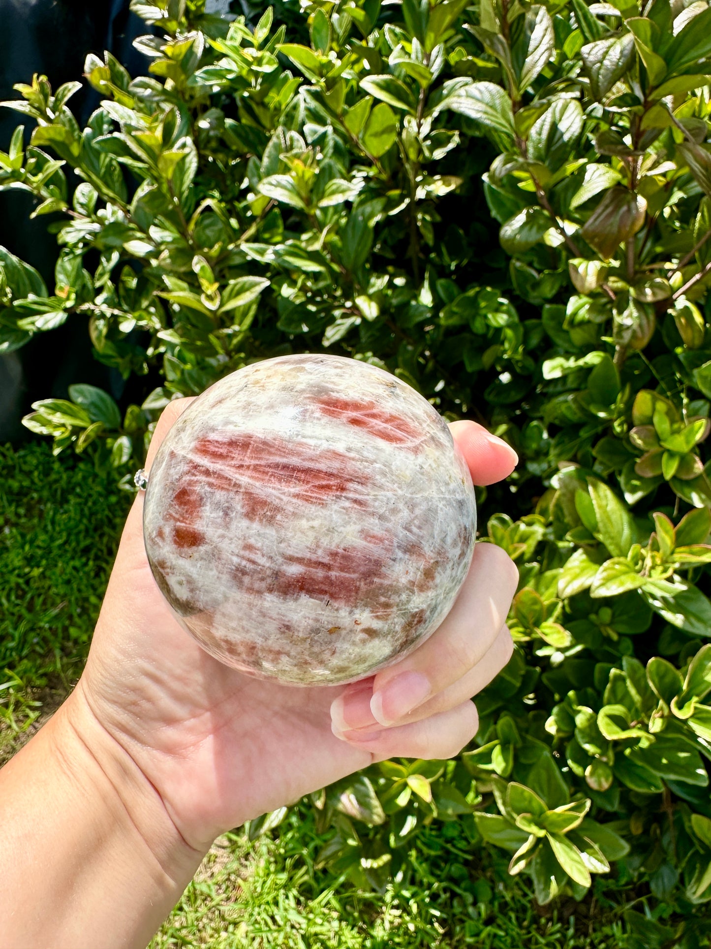 Natural Sunstone Sphere Crystal Ball, Polished Healing Sunstone Orb, Meditation Energy Gemstone, Sunstone Decorative Sphere, Home Decor Crystal Ball