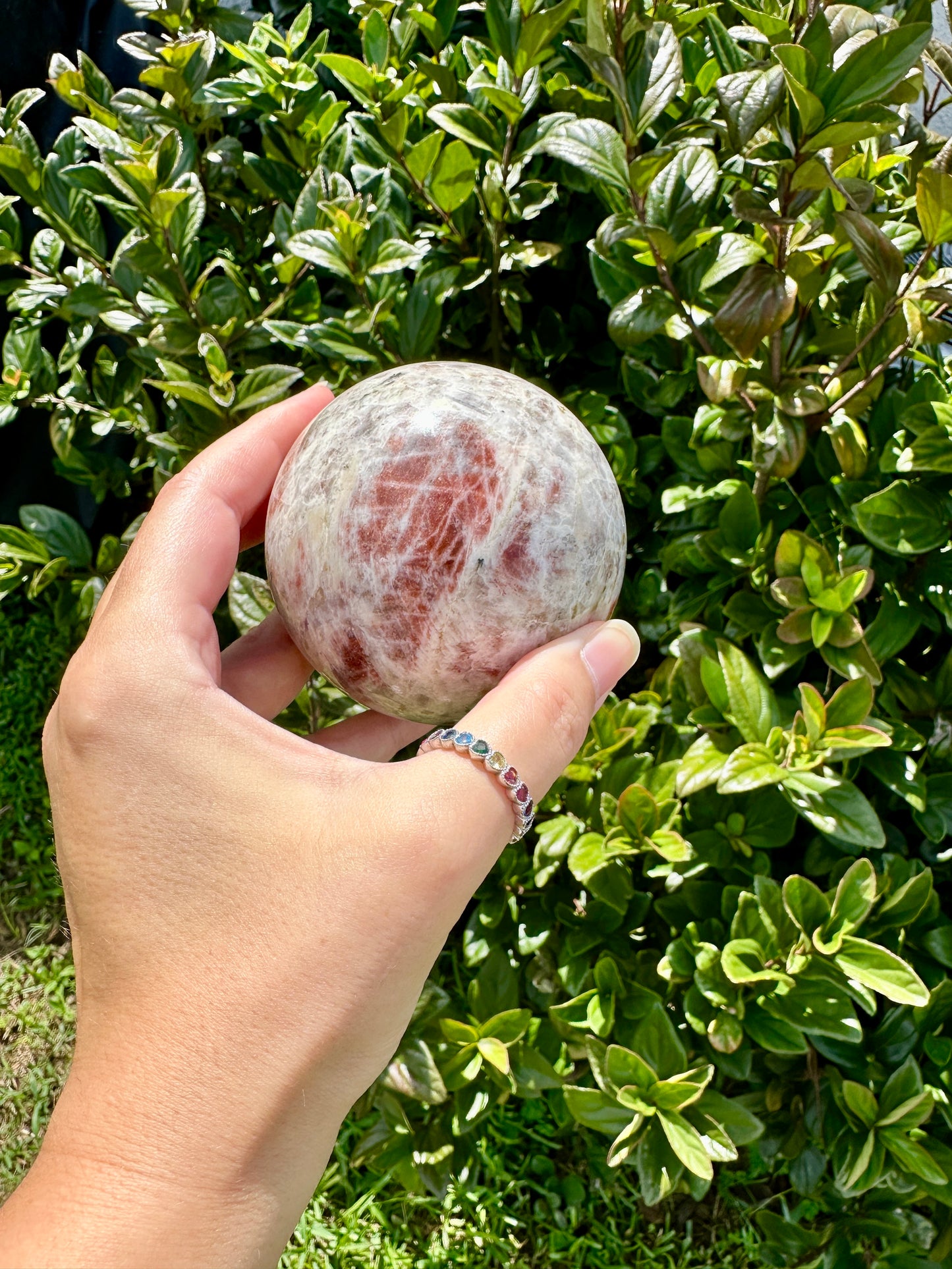 Natural Sunstone Sphere Crystal Ball, Polished Healing Sunstone Orb, Meditation Energy Gemstone, Sunstone Decorative Sphere, Home Decor Crystal Ball