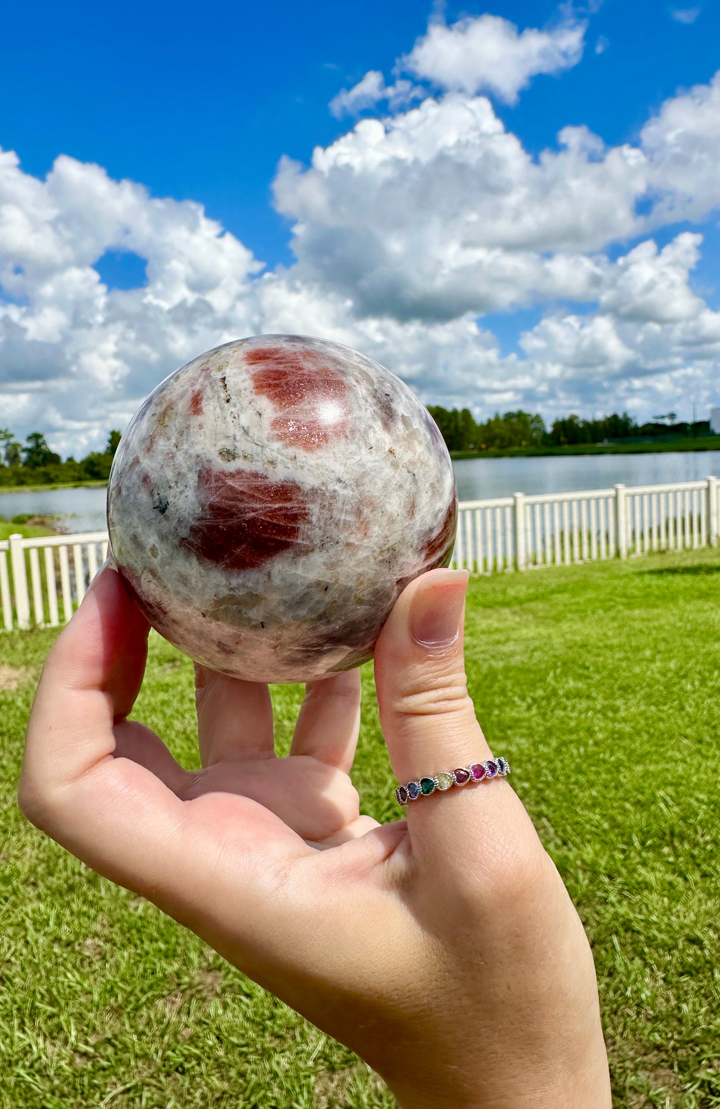 Natural Sunstone Sphere Crystal Ball, Polished Healing Sunstone Orb, Meditation Energy Gemstone, Sunstone Decorative Sphere, Home Decor Crystal Ball