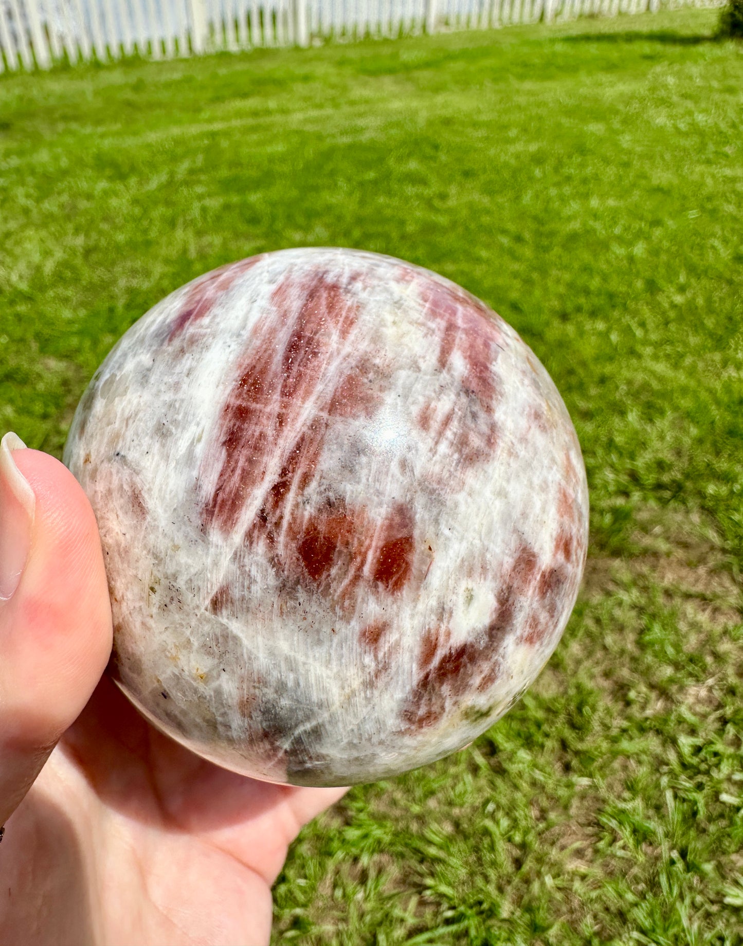 Natural Sunstone Sphere Crystal Ball, Polished Healing Sunstone Orb, Meditation Energy Gemstone, Sunstone Decorative Sphere, Home Decor Crystal Ball