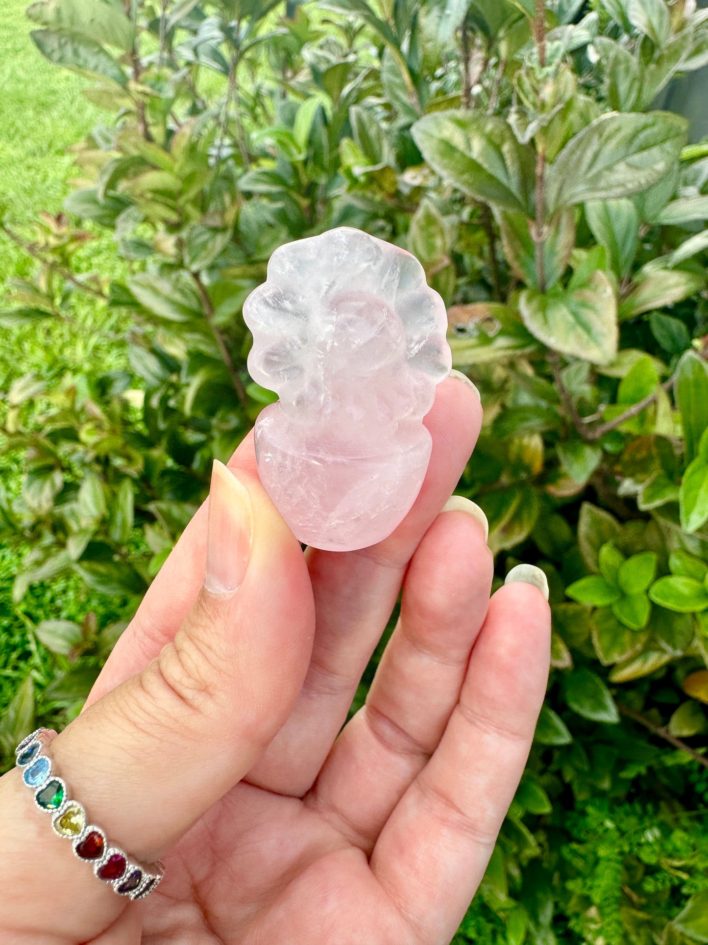 Rose Quartz Flower Plant Carving, Handcrafted Rose Quartz Crystal Plant, Healing Rose Quartz Flower Sculpture, Feng Shui Rose Quartz Decor, Love Energy Crystal