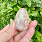 Dazzling Druzy Pink Amethyst & Flower Agate Egg Carving - Unique Crystal Decor, Energy Balancing Gemstone, Ideal Gift for Collectors