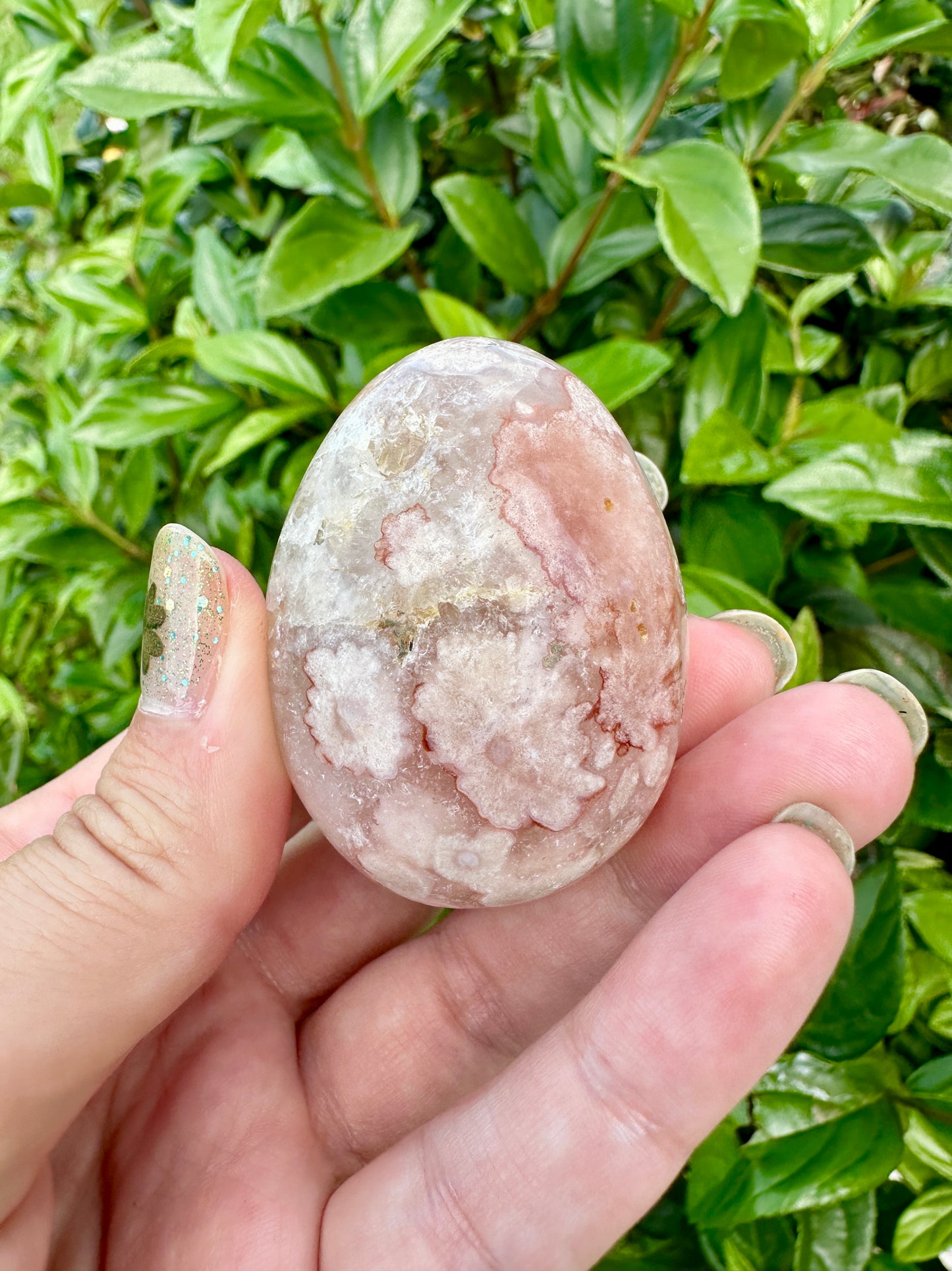 Dazzling Druzy Pink Amethyst & Flower Agate Egg Carving - Unique Crystal Decor, Energy Balancing Gemstone, Ideal Gift for Collectors