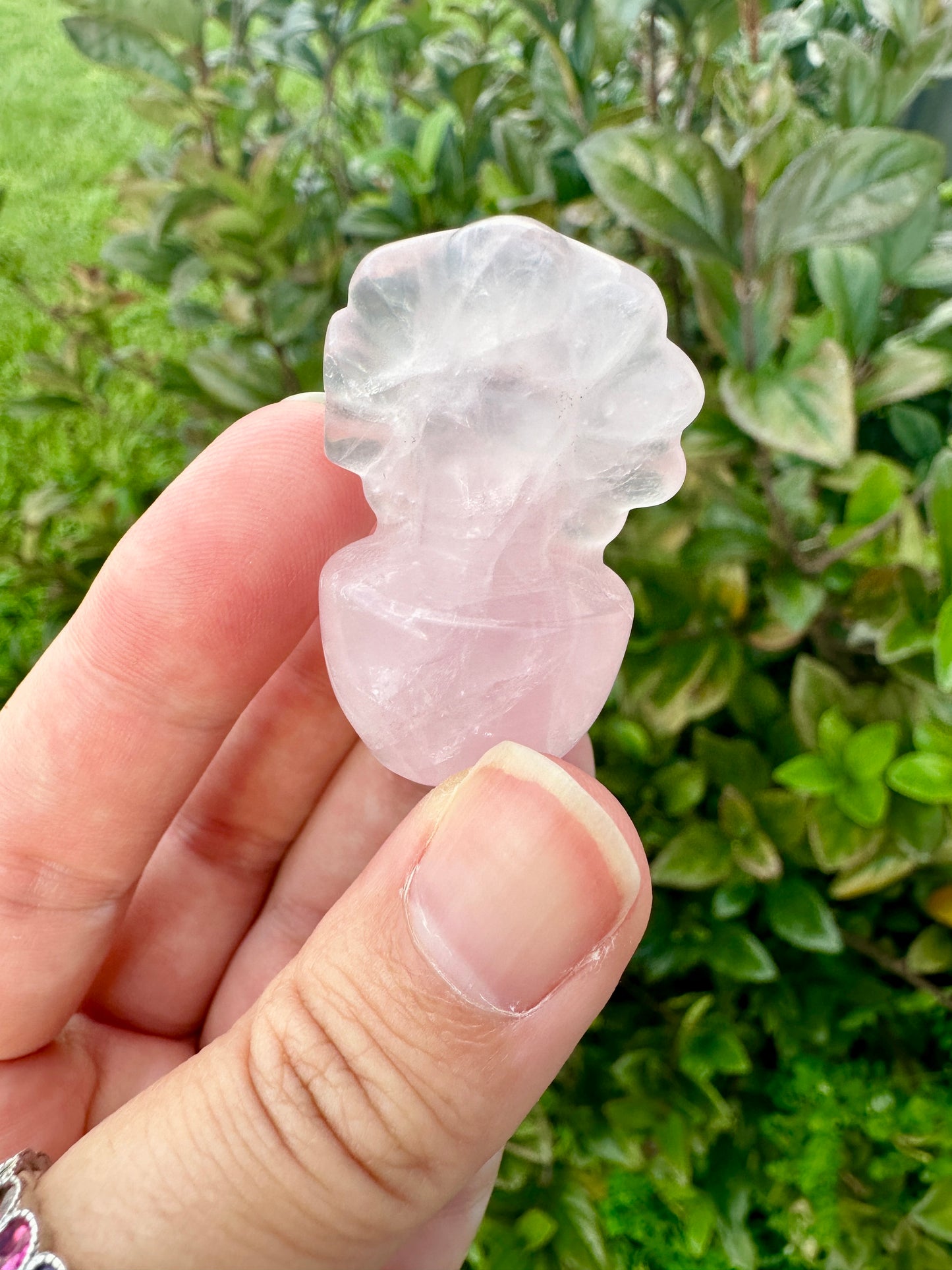 Rose Quartz Flower Plant Carving, Handcrafted Rose Quartz Crystal Plant, Healing Rose Quartz Flower Sculpture, Feng Shui Rose Quartz Decor, Love Energy Crystal