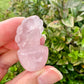 Rose Quartz Flower Plant Carving, Handcrafted Rose Quartz Crystal Plant, Healing Rose Quartz Flower Sculpture, Feng Shui Rose Quartz Decor, Love Energy Crystal