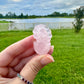 Rose Quartz Flower Plant Carving, Handcrafted Rose Quartz Crystal Plant, Healing Rose Quartz Flower Sculpture, Feng Shui Rose Quartz Decor, Love Energy Crystal