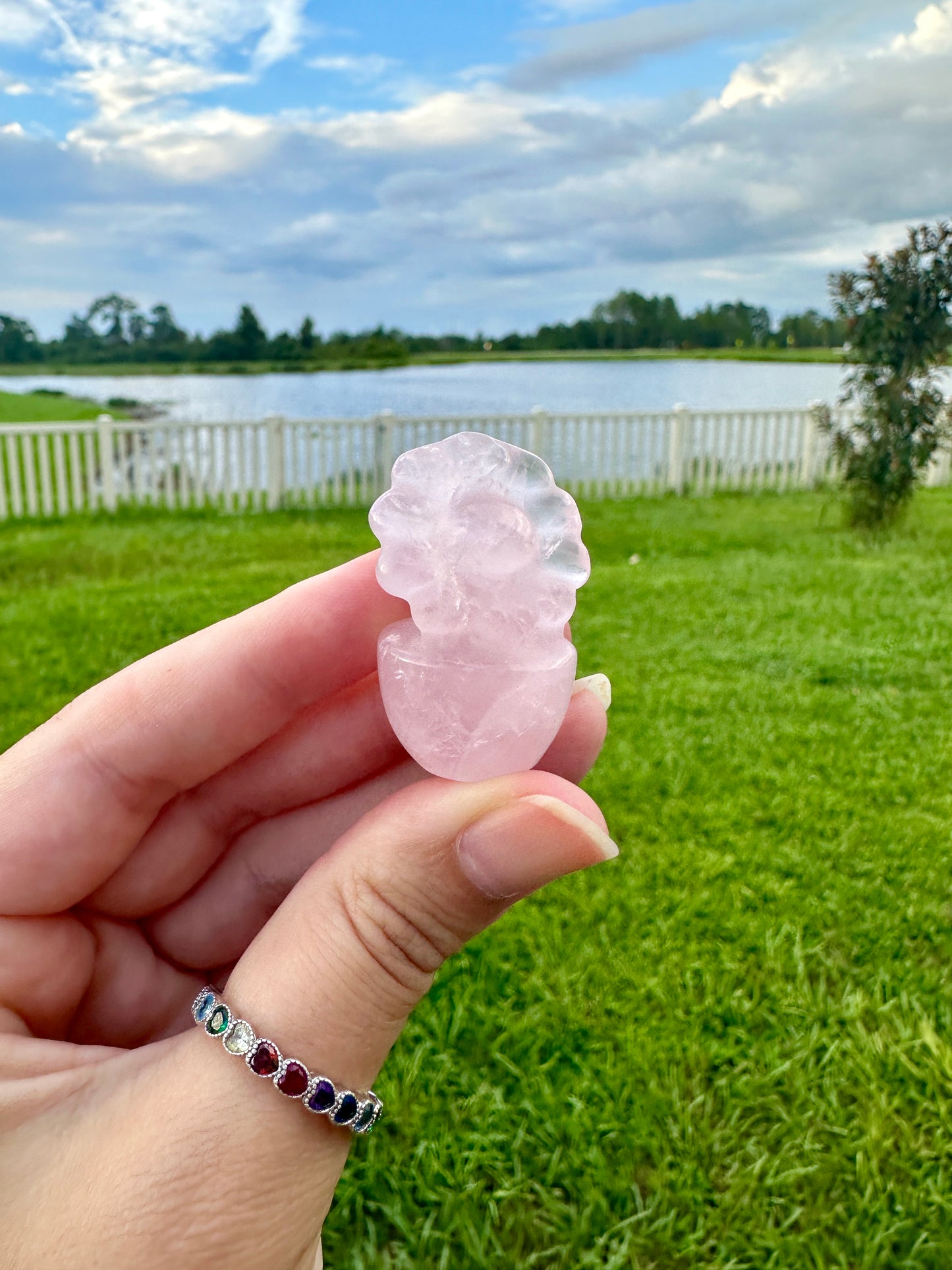 Rose Quartz Flower Plant Carving, Handcrafted Rose Quartz Crystal Plant, Healing Rose Quartz Flower Sculpture, Feng Shui Rose Quartz Decor, Love Energy Crystal