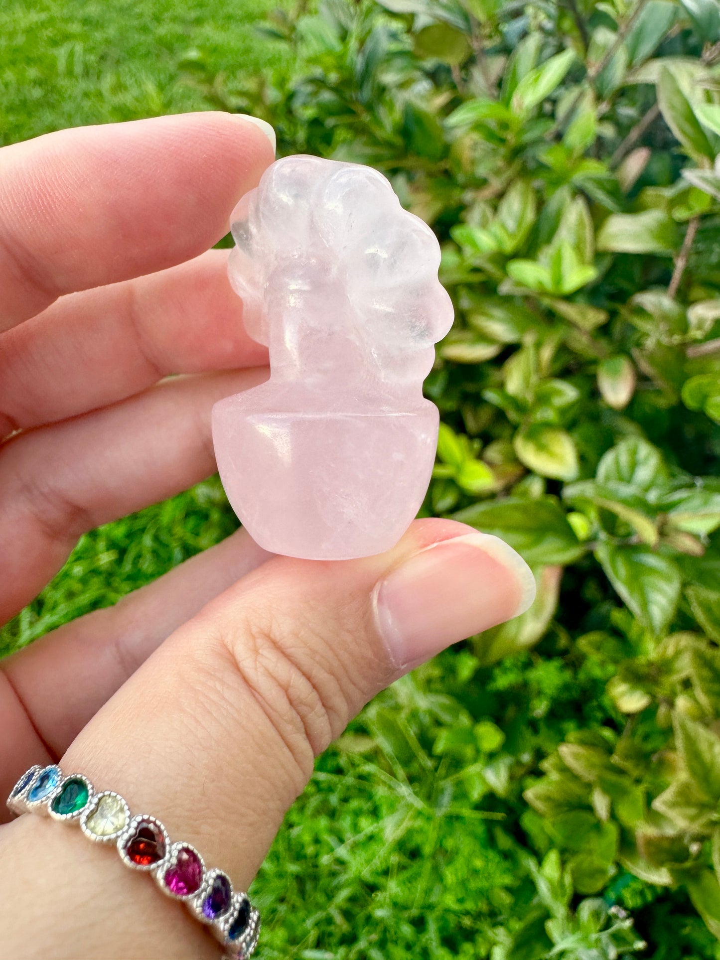 Rose Quartz Flower Plant Carving, Handcrafted Rose Quartz Crystal Plant, Healing Rose Quartz Flower Sculpture, Feng Shui Rose Quartz Decor, Love Energy Crystal