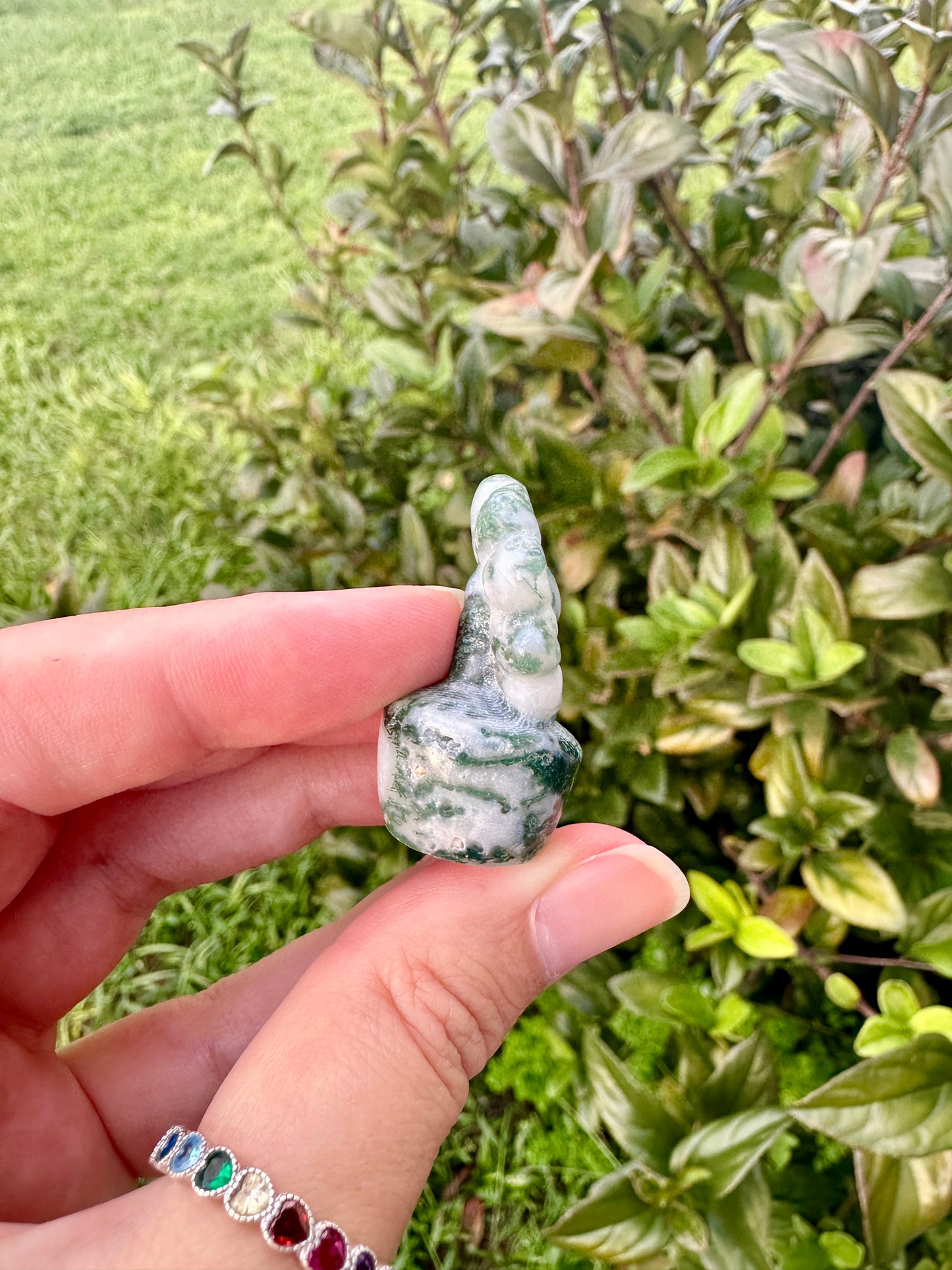 Moss Agate Flower Plant Carving, Handcrafted Moss Agate Crystal Plant, Healing Moss Agate Flower Sculpture, Nature-Inspired Crystal Decor, Feng Shui Moss Agate Decor