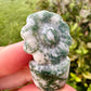 Moss Agate Flower Plant Carving, Handcrafted Moss Agate Crystal Plant, Healing Moss Agate Flower Sculpture, Nature-Inspired Crystal Decor, Feng Shui Moss Agate Decor