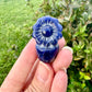 Sodalite Flower Plant Carving, Handcrafted Sodalite Crystal Plant, Healing Sodalite Flower Sculpture, Natural Sodalite Decor, Blue Crystal Energy Carving for Home