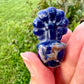 Sodalite Flower Plant Carving, Handcrafted Sodalite Crystal Plant, Healing Sodalite Flower Sculpture, Natural Sodalite Decor, Blue Crystal Energy Carving for Home