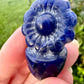 Sodalite Flower Plant Carving, Handcrafted Sodalite Crystal Plant, Healing Sodalite Flower Sculpture, Natural Sodalite Decor, Blue Crystal Energy Carving for Home