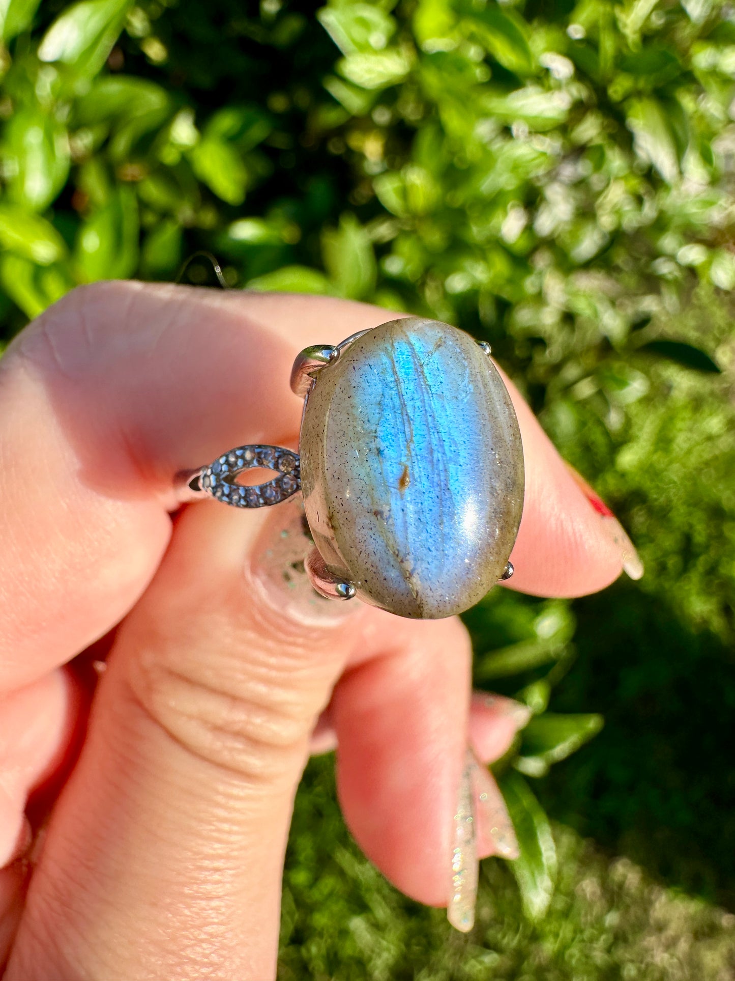 Unique Labradorite Adjustable Silver Ring - Handcrafted Elegance with Mystical Colors, Perfect Gift for Special Occasions