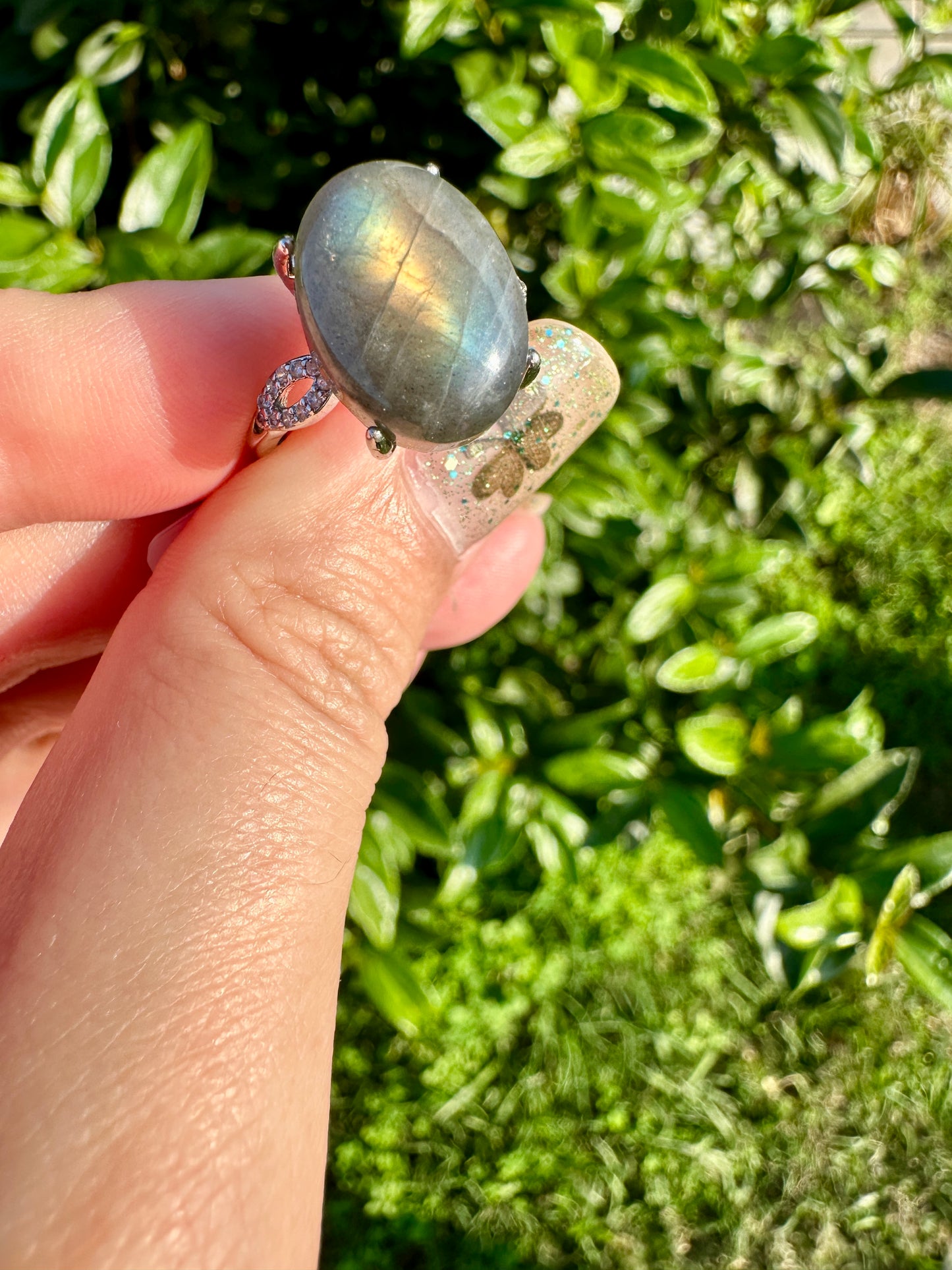 Labradorite Adjustable Silver Ring - Handcrafted Elegance with Mystical Colors, Perfect Gift for Special Occasions