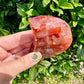 Captivating Fire Quartz Moon Bowl - Harness the Power of Fire & Moon, Ideal for Energy Cleansing and Home Decor, Unique Gemstone Piece