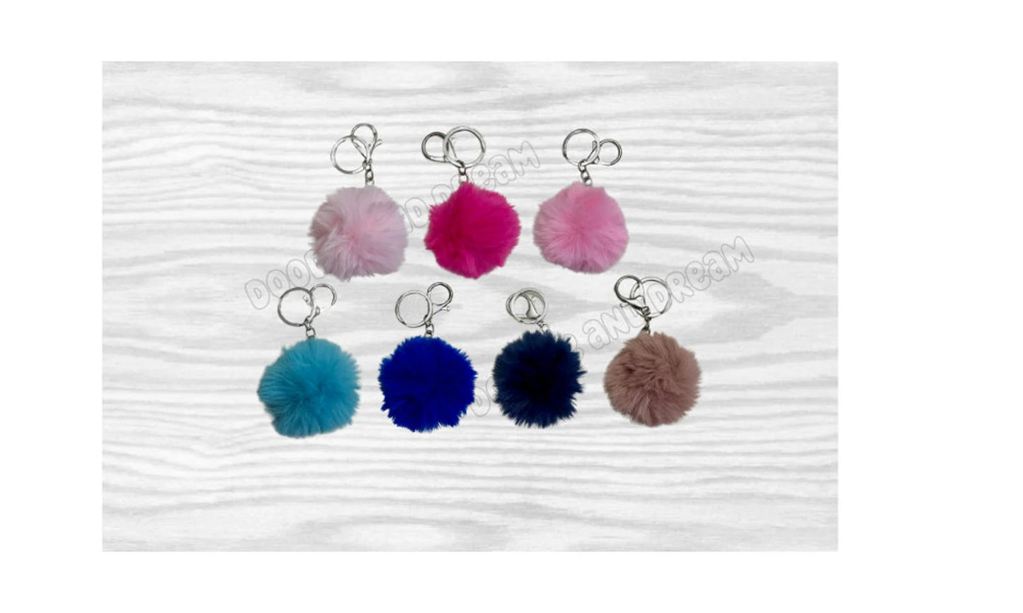 Pom Pom Keychain - Boho Style Accessory - Colorful Fluffy Bag Charm - Unique Gift for Anyone