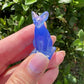 Blue Opalite Sphinx Cat Carving - Enchanting Gemstone Cat Figurine, Unique Home Decor and Gift Idea for Cat Aficionados and Gem Collectors